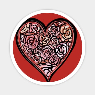 Red Roses Heart Magnet